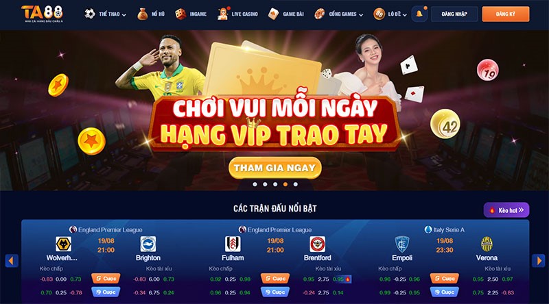 Nhà cái TA88 - Sân chơi cá cược bóng đá đẳng cấp hàng đầu thế giới